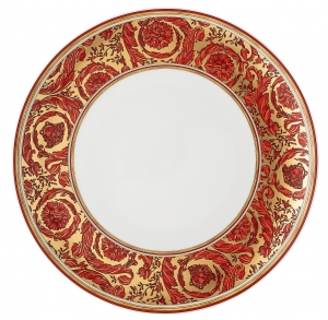 Versace Medusa Garland Red Dinner Plate - 11"