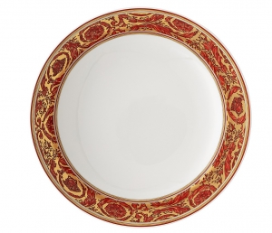 Versace Medusa Garland Red Rim Soup - 8.5"