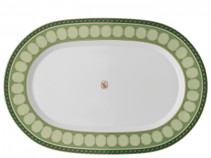 Rosenthal x Swarovski Signum Fern Green Platter -15.75"