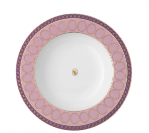 Rosenthal x Swarovski Signum Rose Pink Rim Soup Bowl - 9.5"