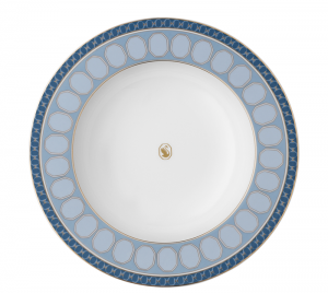 Rosenthal x Swarovski Signum Azure Blue Rim Soup Bowl - 9.5"