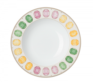 Rosenthal x Swarovski Idyllia Rim Soup/ Marshmallow - 9.5"