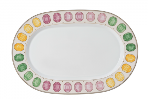 Rosenthal x Swarovski Idyllia Platter / Marshmallow -15.75"
