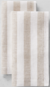 SFERRA Stramare White/Natural Dinner Napkin - 22" Square / Set 4