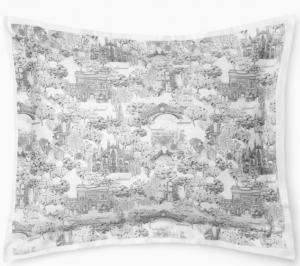 SFERRA Viaterra White/Black Standard Sham 21X26