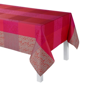Le Jacquard Francais Fleurs De Kyoto Cherry Coated Tablecloth - 69" Square