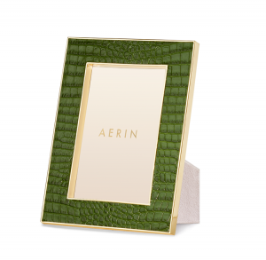 AERIN Classic Croc Leather Frame / Verde  - 8 X 10