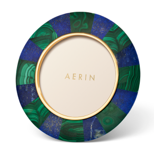 AERIN Cassiel Mosaic Round Frame - Lapis  + Malachite