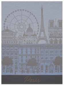 Le Jacquard Francais Paris Panorama Azure Tea Towel / Set 4