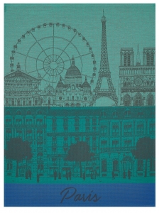 Le Jacquard Francais Paris Panorama Garden Tea Towel / Set 4