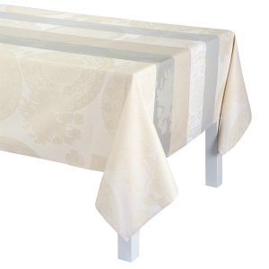 Le Jacquard Francais Fleurs Gourmandes Chalk Coated Tablecloth 69" x 69"