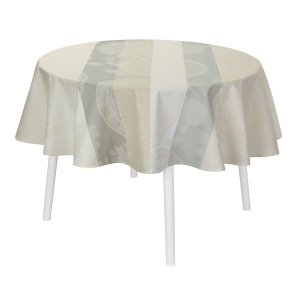 Le Jacquard Francais Fleurs Gourmandes Chalk Coated Tablecloth 69"