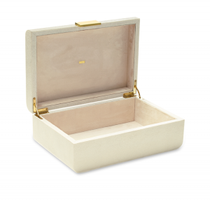 AERIN Modern Shagreen Large Jewelry Box - Cream