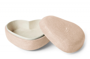 AERIN Shagreen Heart Box - Blush