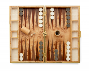 AERIN Shagreen Backgammon Set w/Dice - Chocolate