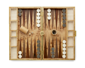 AERIN Shagreen Backgammon Set w/ Dice - Cream