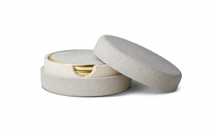 AERIN Shagreen Coasters / Set 4 - Dove
