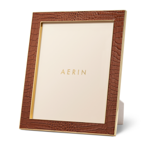 AERIN Classic Croc Leather Frame / Chestnut - 8 x10