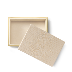 AERIN Classic Croc Leather Small Box - Fawn