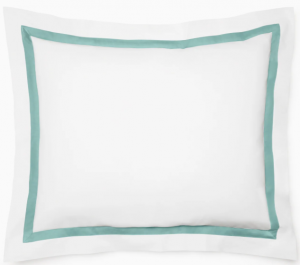 Sferra Estate White/Aqua Boudoir Sham 12X16