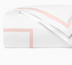 Sferra Estate White/Petal Full/Queen Duvet Cover 88X92
