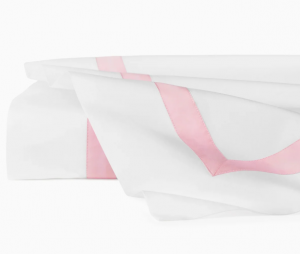 Sferra Estate White/Carnation King Flat Sheet 114X114