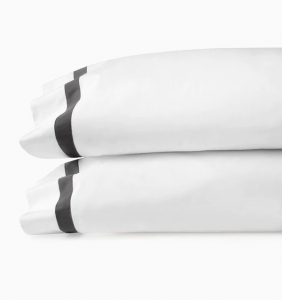 SFERRA Estate White/Charcoal King Pillow Case - Pair