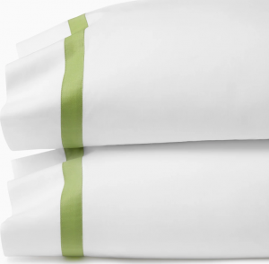 Sferra Estate White/Apple King Pillow Case 22X42 - Pair
