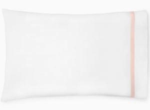 Sferra Estate White/Petal King Pillow Case 22X42 - Pair