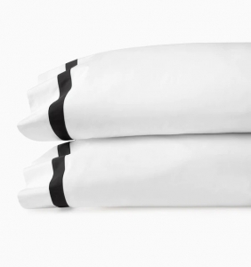 SFERRA Estate White/Black Standard Pillow Case - Pair