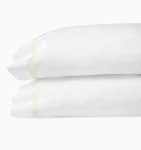 SFERRA Estate White/Ivory Standard Pillow Case - Pair