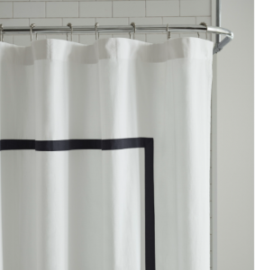 Sferra Estate White/Black Shower Curtain