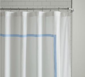 Sferra Estate White/Sea Shower Curtain