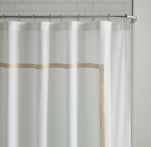 Sferra Estate White/Sand Shower Curtain
