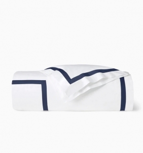 SFERRA Estate White/Navy Twin Duvet Cover