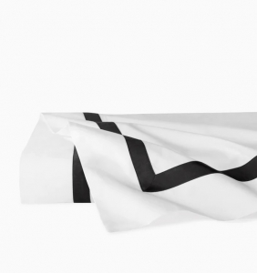 SFERRA Estate White/Black Twin Flat Sheet