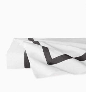 SFERRA Estate White/Charcoal Twin Flat Sheet