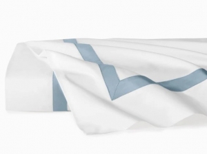 SFERRA Estate White/Sea Twin Flat Sheet