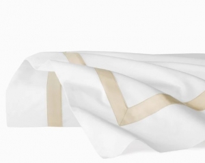 SFERRA Estate White/Sand Twin Flat Sheet