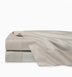 Sferra Carlotta Grey Full Queen Flat Sheet 96X114