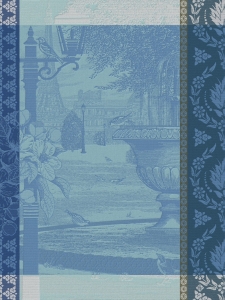 Le Jacquard Francais Jardin Parisien Blue Tea Towel / Set 4