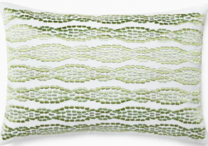 Sferra Cobblestones White/Green Decorative Pillow 12" X 18"