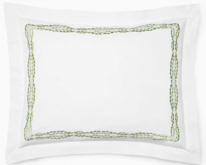 Sferra Cobblestones White/Green Standard Sham 21X26