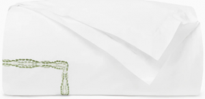 Sferra Cobblestones White/Green Twin Duvet Cover 68X86