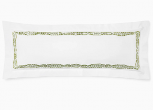 Sferra Cobblestones White/Green Decorative Pillow 12" X 36"