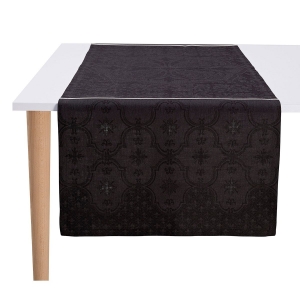 Le Jacquard Francais Armoiries Black Table Runner - 20" x 59"