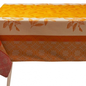Le Jacquard Francais Arriere-Pays Orange Coated Tablecloth - 69 x 126