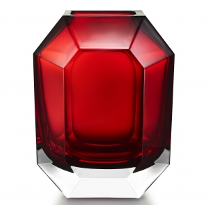 Baccarat Octogone Vase - Red