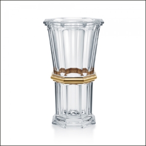 Baccarat Harcourt Straight Tall Vase - 20K Gold