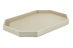 Baccarat Octogone Tray Bone + White / Large